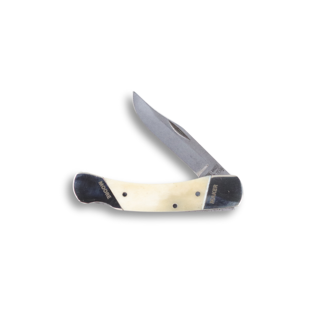 White Bone Lockback- 3 3/4